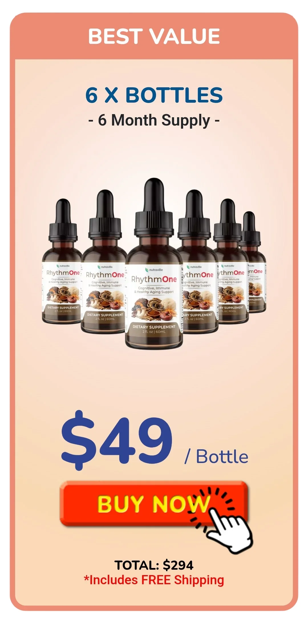 RhythmONE 6 bottles pricing